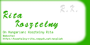 rita kosztelny business card